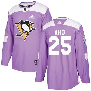 Sebastian Aho Youth Adidas Pittsburgh Penguins Authentic Purple Fights Cancer Practice Jersey
