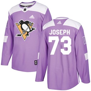 P.O Joseph Youth Adidas Pittsburgh Penguins Authentic Purple Fights Cancer Practice Jersey