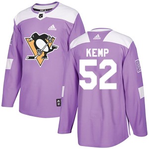 Philip Kemp Youth Adidas Pittsburgh Penguins Authentic Purple Fights Cancer Practice Jersey