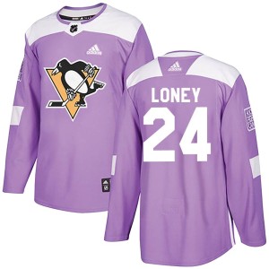 Troy Loney Youth Adidas Pittsburgh Penguins Authentic Purple Fights Cancer Practice Jersey