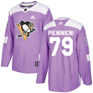 Emil Pieniniemi Youth Adidas Pittsburgh Penguins Authentic Purple Fights Cancer Practice Jersey