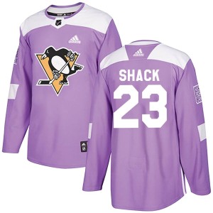 Eddie Shack Youth Adidas Pittsburgh Penguins Authentic Purple Fights Cancer Practice Jersey