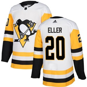 Lars Eller Men's Adidas Pittsburgh Penguins Authentic White Away Jersey