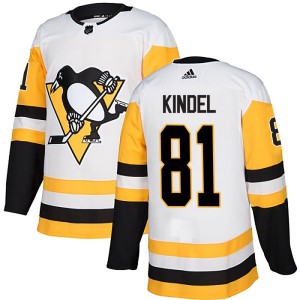 Ben Kindel Men's Adidas Pittsburgh Penguins Authentic White Away Jersey