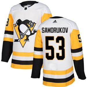 Dmitri Samorukov Men's Adidas Pittsburgh Penguins Authentic White Away Jersey