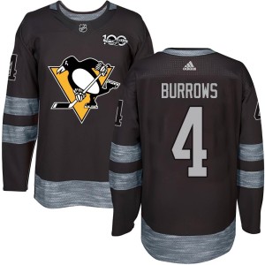 Dave Burrows Men's Pittsburgh Penguins Authentic Black 1917-2017 100th Anniversary Jersey