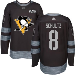 Dave Schultz Men's Pittsburgh Penguins Authentic Black 1917-2017 100th Anniversary Jersey
