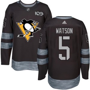 Bryan Watson Men's Pittsburgh Penguins Authentic Black 1917-2017 100th Anniversary Jersey