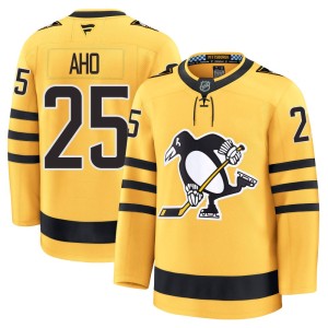 Sebastian Aho Men's Fanatics Pittsburgh Penguins Premium Gold Alternate 2025 Jersey