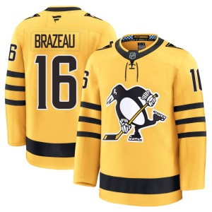 Justin Brazeau Men's Fanatics Pittsburgh Penguins Premium Gold Alternate 2025 Jersey