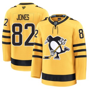 Caleb Jones Men's Fanatics Pittsburgh Penguins Premium Gold Alternate 2025 Jersey