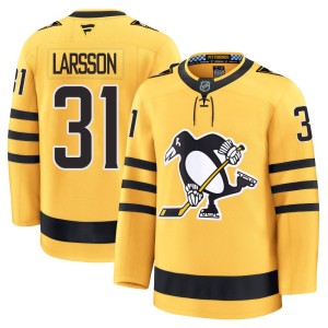 Filip Larsson Men's Fanatics Pittsburgh Penguins Premium Gold Alternate 2025 Jersey
