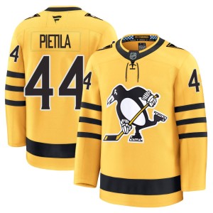 Chase Pietila Men's Fanatics Pittsburgh Penguins Premium Gold Alternate 2025 Jersey