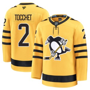 Rick Tocchet Men's Fanatics Pittsburgh Penguins Premium Gold Alternate 2025 Jersey