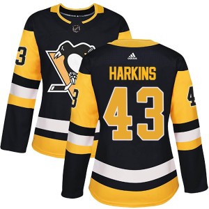 Jansen Harkins Women's Adidas Pittsburgh Penguins Authentic Black Home Jersey