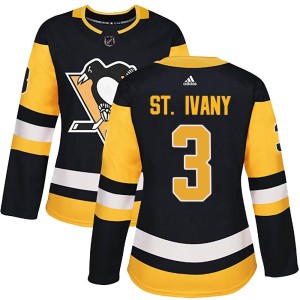 Jack St. Ivany Women's Adidas Pittsburgh Penguins Authentic Black Home Jersey