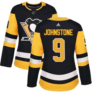 Marc Johnstone Women's Adidas Pittsburgh Penguins Authentic Black Home Jersey