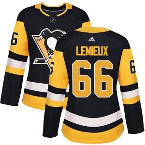 Mario Lemieux Women's Adidas Pittsburgh Penguins Authentic Black Home Jersey