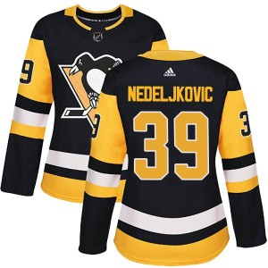 Alex Nedeljkovic Women's Adidas Pittsburgh Penguins Authentic Black Home Jersey