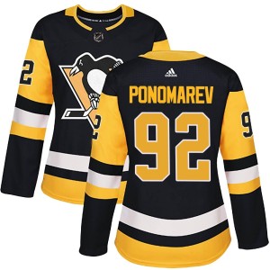 Vasily Ponomarev Women's Adidas Pittsburgh Penguins Authentic Black Home Jersey