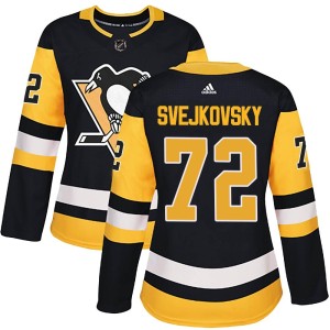 Lukas Svejkovsky Women's Adidas Pittsburgh Penguins Authentic Black Home Jersey