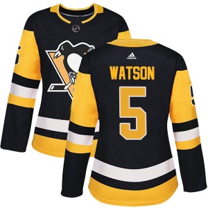 Bryan Watson Women's Adidas Pittsburgh Penguins Authentic Black Home Jersey