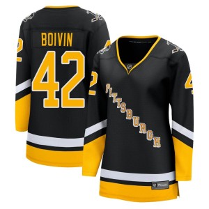 Leo Boivin Women's Fanatics Branded Pittsburgh Penguins Premier Black 2021/22 Alternate Breakaway Player Jersey