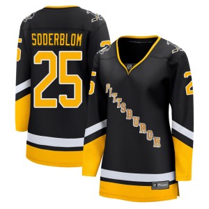 Elmer Soderblom Women's Fanatics Branded Pittsburgh Penguins Premier Black 2021/22 Alternate Breakaway Player Jersey