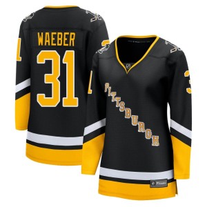 Ludovic Waeber Women's Fanatics Branded Pittsburgh Penguins Premier Black 2021/22 Alternate Breakaway Player Jersey