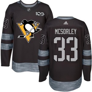 Marty Mcsorley Youth Pittsburgh Penguins Authentic Black 1917-2017 100th Anniversary Jersey