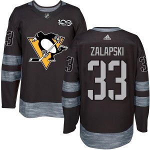 Zarley Zalapski Youth Pittsburgh Penguins Authentic Black 1917-2017 100th Anniversary Jersey