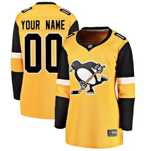 Custom Women's Fanatics Branded Pittsburgh Penguins Breakaway Gold Custom Alternate Jersey