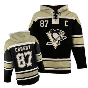 Sidney Crosby Youth Pittsburgh Penguins Authentic Black Old Time Hockey Sawyer Hooded Sweatshirt